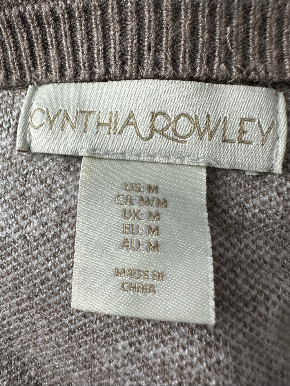 Cynthia Rowley Brown and White Floral Crewneck Sweater Size M - Picture 4 of 5